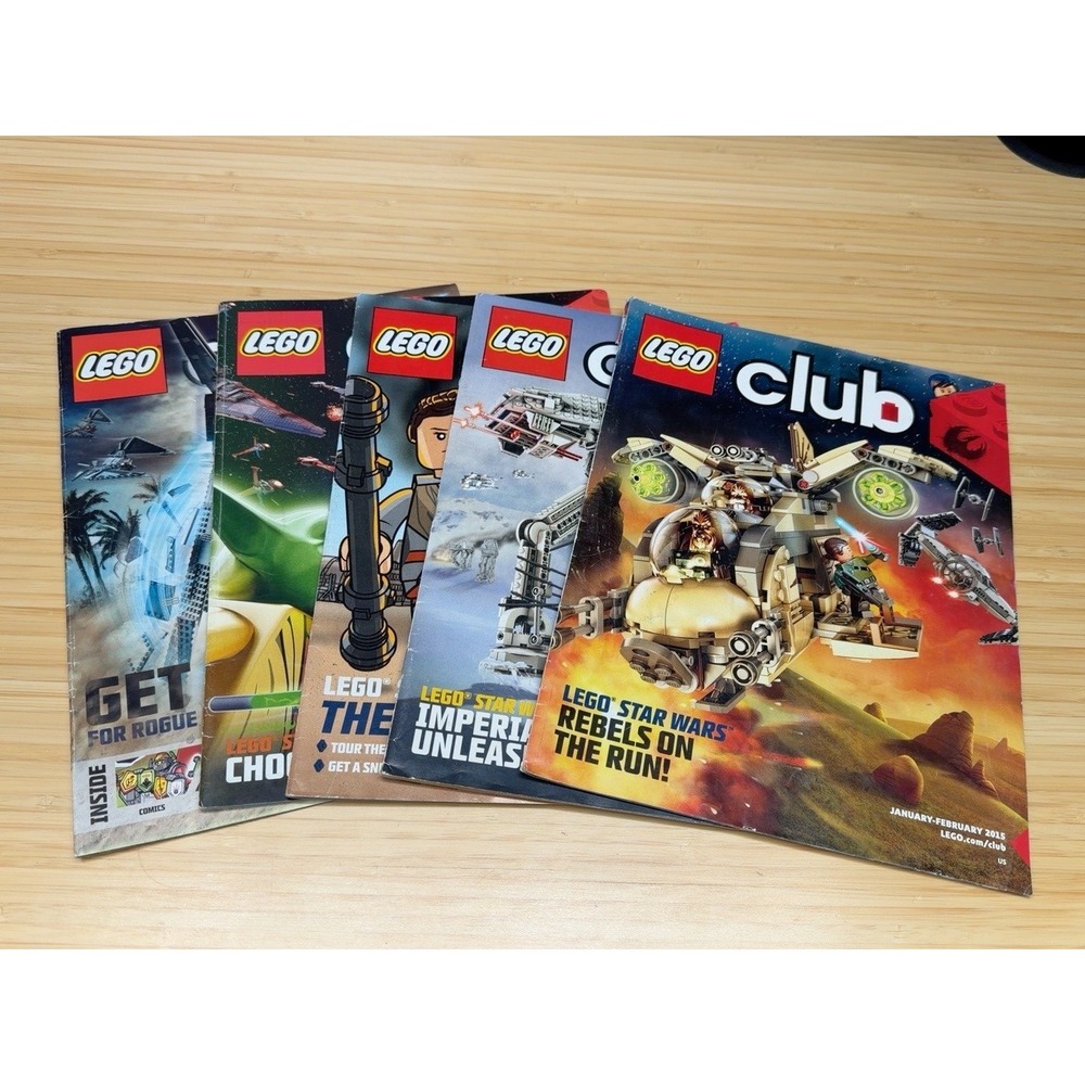 LEGO Club Star Wars Magazine Lot of 5 2014-2016 Rogue One Rebels AT-AT